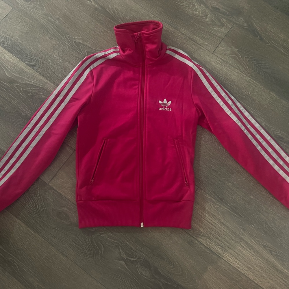 Vintage originals adidas firebird Pink Track Jacket with White Stripes